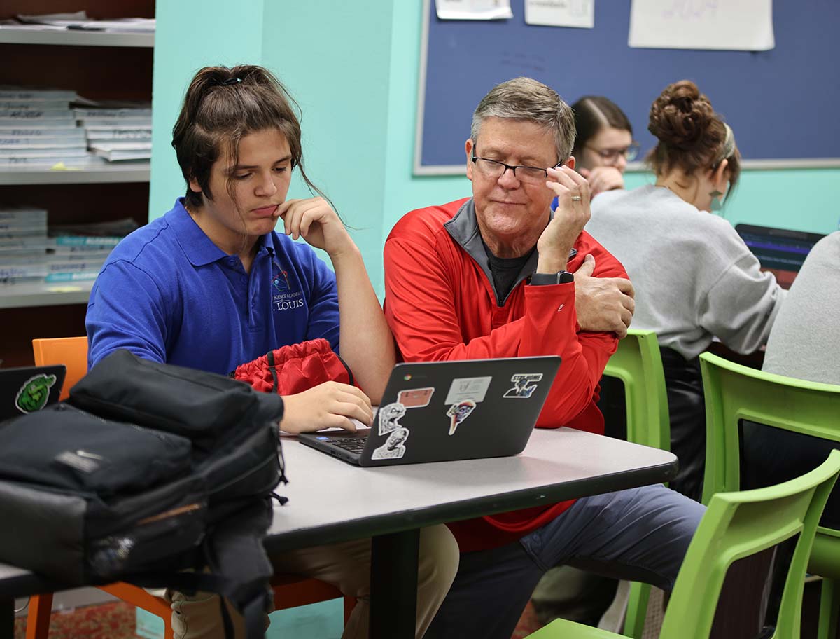 Gateway Science Academy of St. Louis High School Teacher smiling.